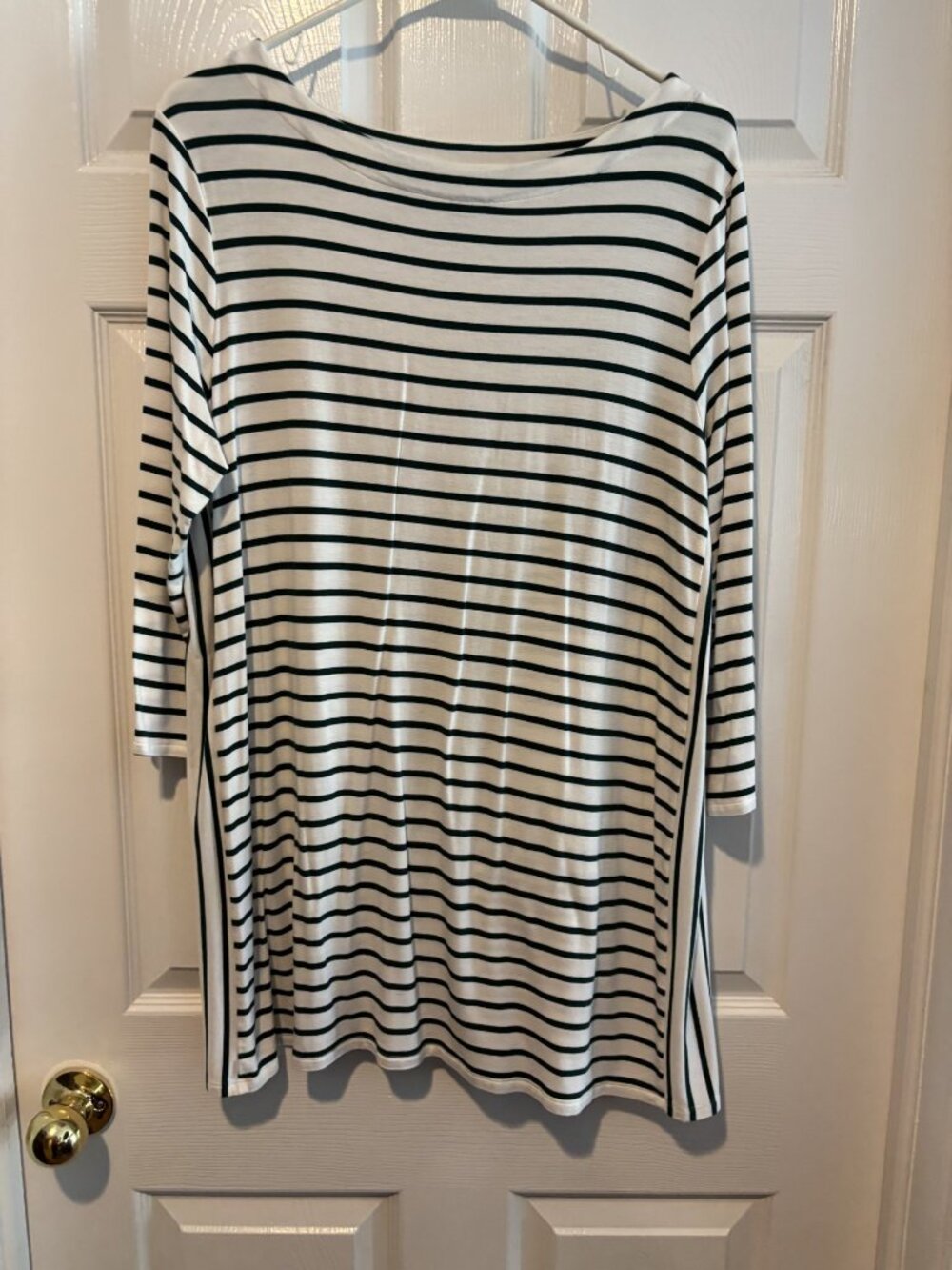 J.Jill Wearever Collection Green Stripe Tunic